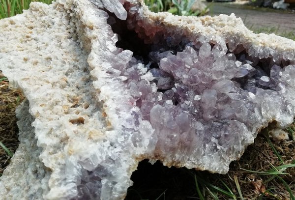 Amethyst Druse, Amethyst Druse aus Sambia, Kristall Stufe  ~ 26 cm, Sambia Amethyst Stufe