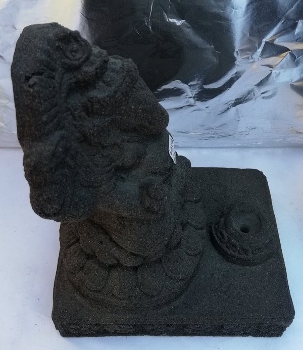Lava, Ganesha,  Gravur aus Lava mit Räucherwerkhalter Gesamtgravurhöhe ~ 13 cm